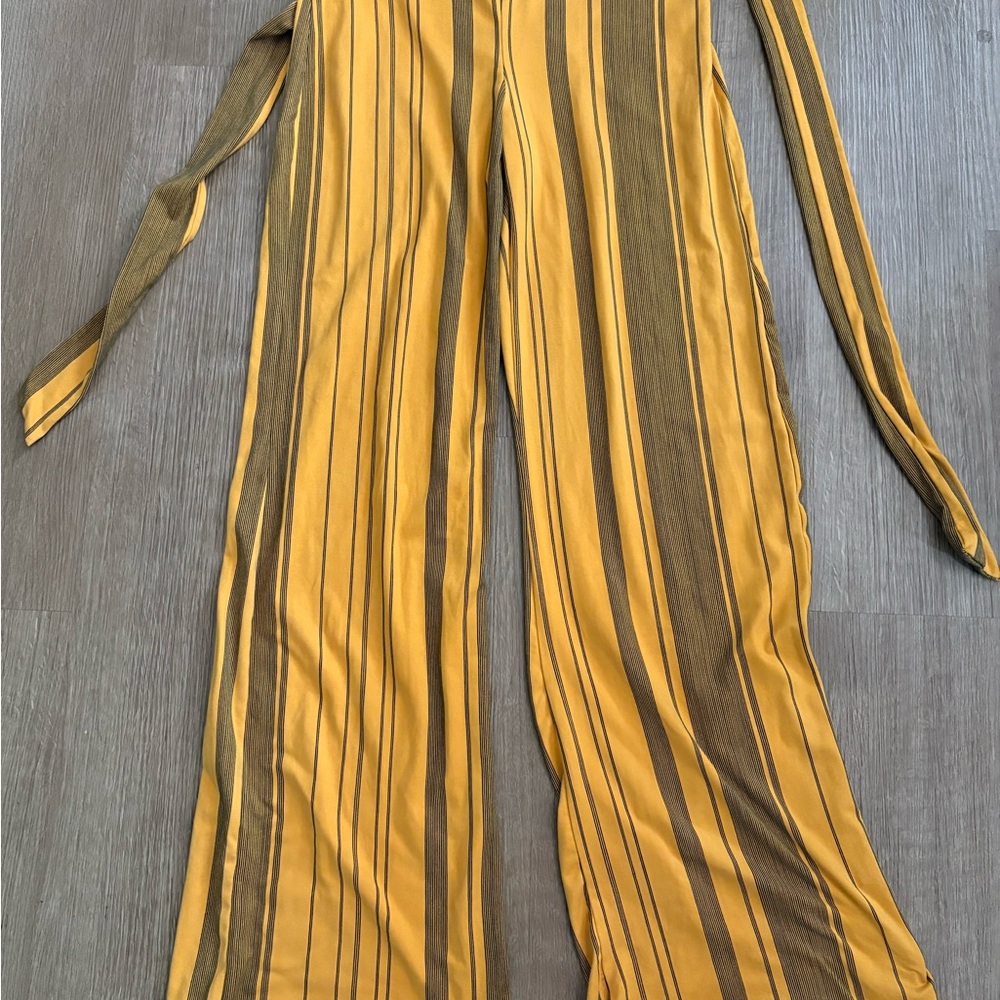 Windsor Mustard and Olive Striped Jumpsuit